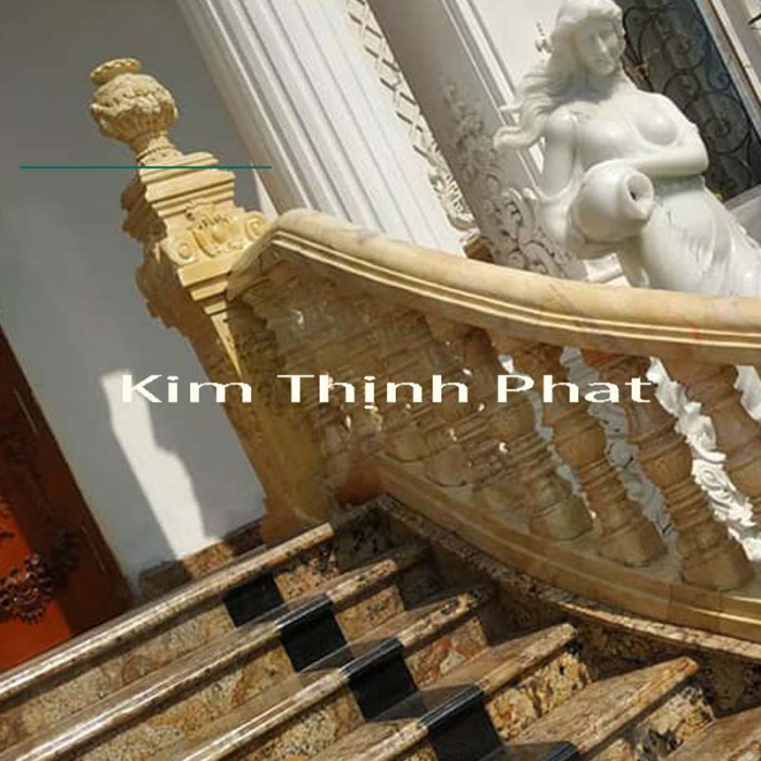 Đá hoa cương lan can tam cấp màu vàng Đá hoa cương lan can tam cấp màu vàng